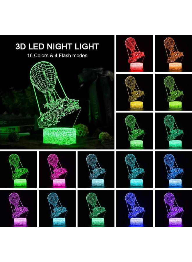 Bluejw Batttlebus Game Room Night Lights Lamp 3D Vision Effect LED Night Light Desk Table Light Remote Control 16 Colors Birthday Holiday Gift Ideas Decorations for Boys Teen - Image 2