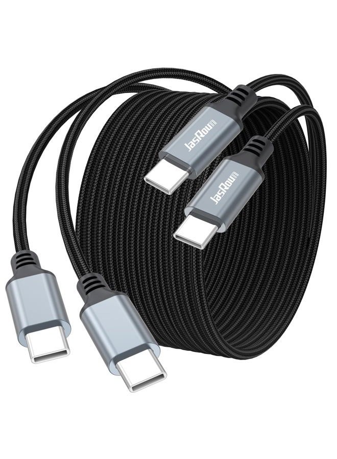 JasRoum 15 ft USB C Cable Fast Charging 100W, Extra Long USBC to Type-C Charger Cord 15 foot 480Mbps Data Transfer with E-Marker Chip Braided for iPhone 17/16/15 Android Phone MacBook Pro/Air Laptop Tablet - Image 1