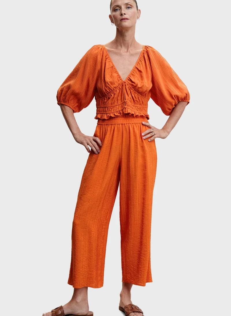 MANGO Wide Leg Pants