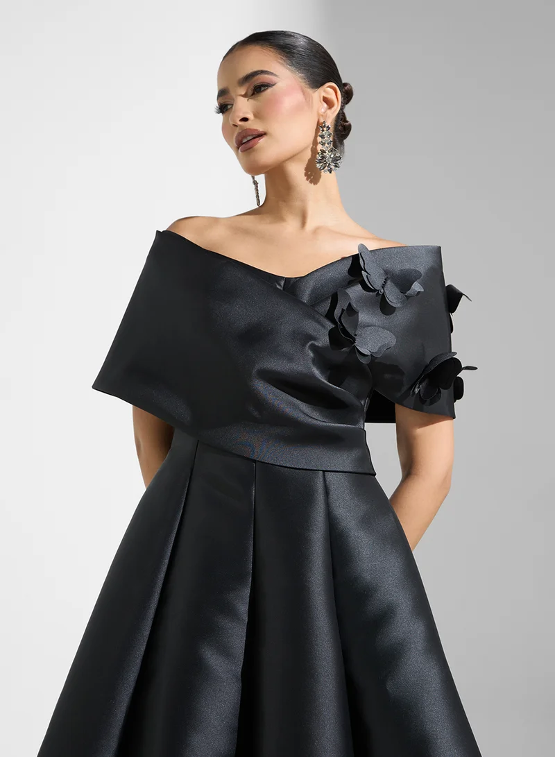 Namshi x Off-Shoulder Satin Dress
