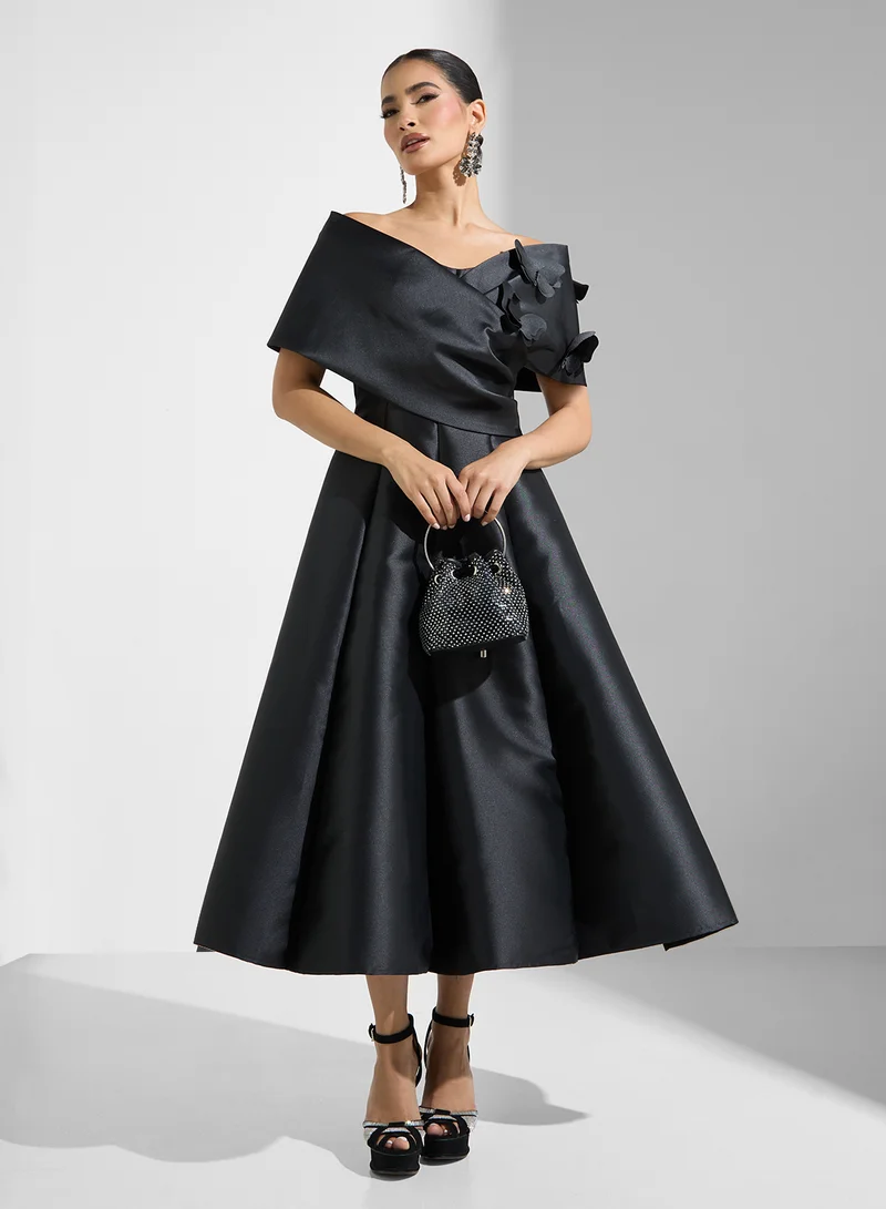 Namshi x Off-Shoulder Satin Dress