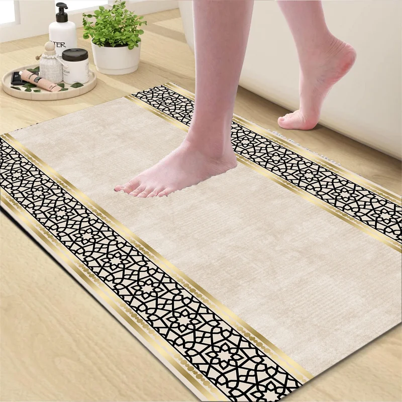 فايند Washable Digital Printed Bathroom Mat Anti-Slip Base Toilet Seat Mat