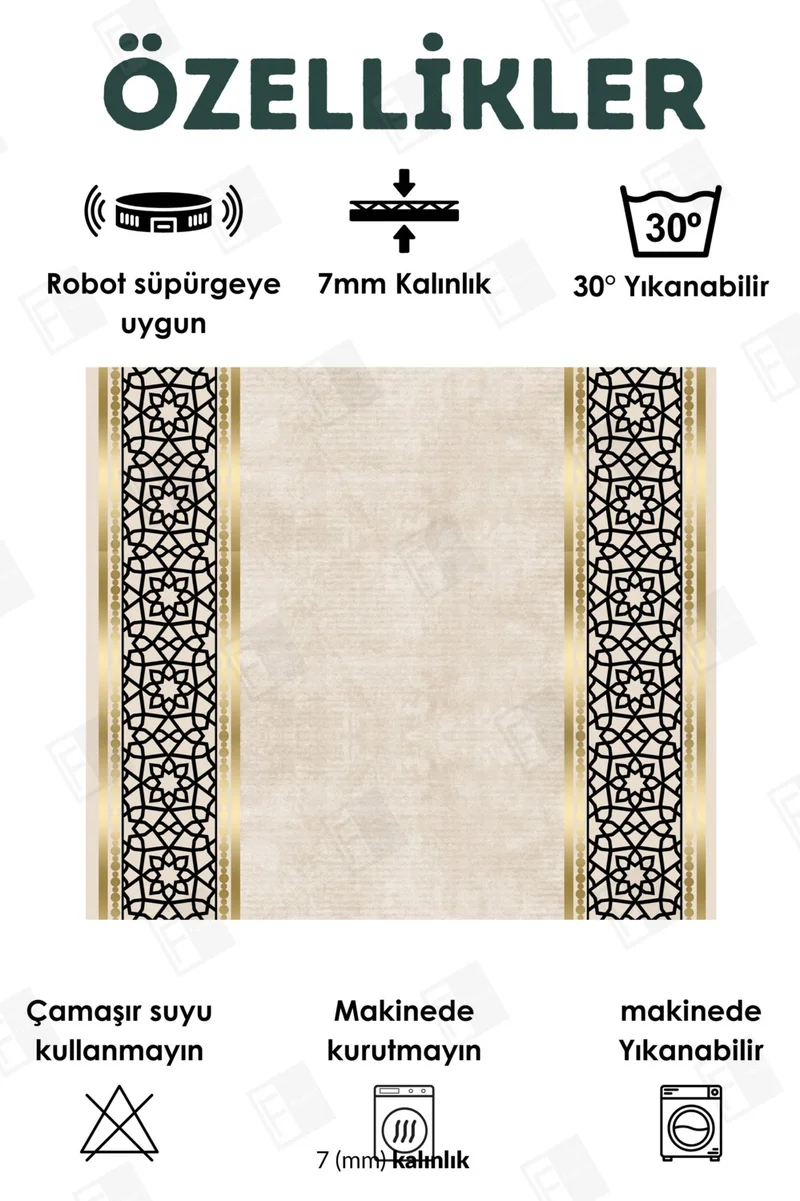 فايند Washable Digital Printed Bathroom Mat Anti-Slip Base Toilet Seat Mat