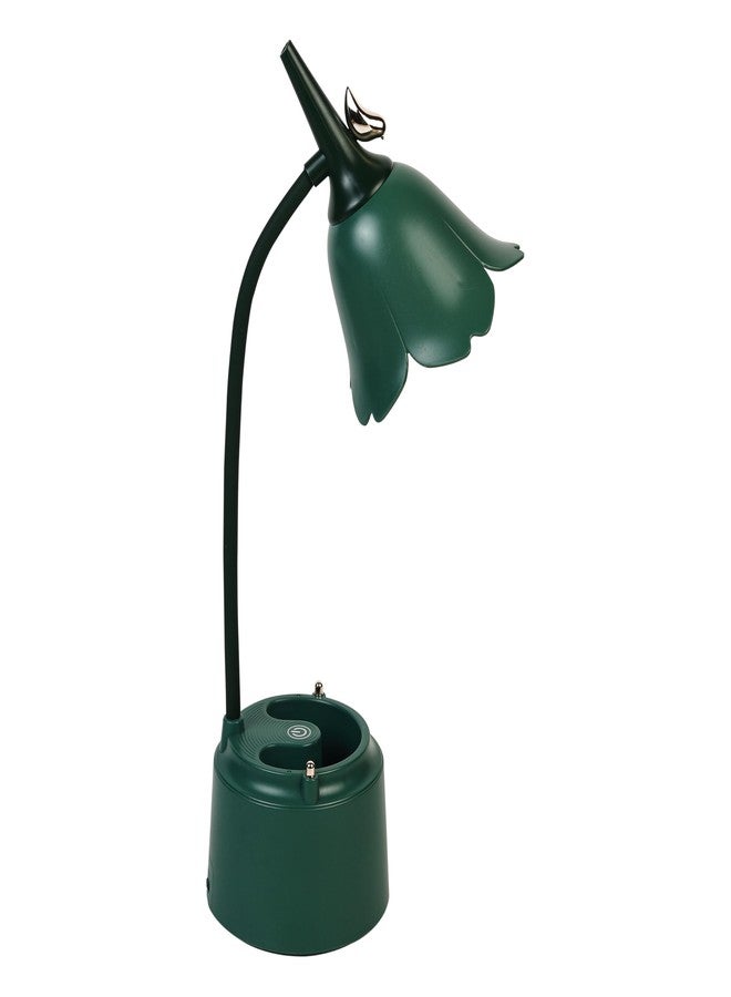 Lexton Flower Bird Table Lamp | Eye Friendly, USB Rechargeable, 3 Color Modes, Touch On/Off Switch, Adjustable Arm, Pen Holder | Suitable for Room Decor, Reading, Office (Pack of 1, Green) - Image 4