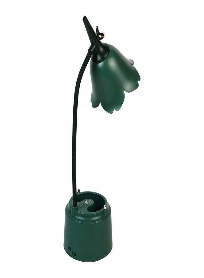 Lexton Flower Bird Table Lamp | Eye Friendly, USB Rechargeable, 3 Color Modes, Touch On/Off Switch, Adjustable Arm, Pen Holder | Suitable for Room Decor, Reading, Office (Pack of 1, Green) - Image 5