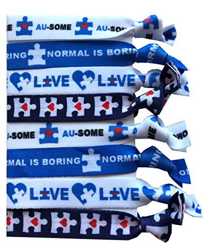Sportigift 8 Piece Autism Awareness Hair Elastic Set - Autism Puzzle Piece Gifts - Autism Gifts - Autism Awareness Gifts - MADE in the USA - Image 5