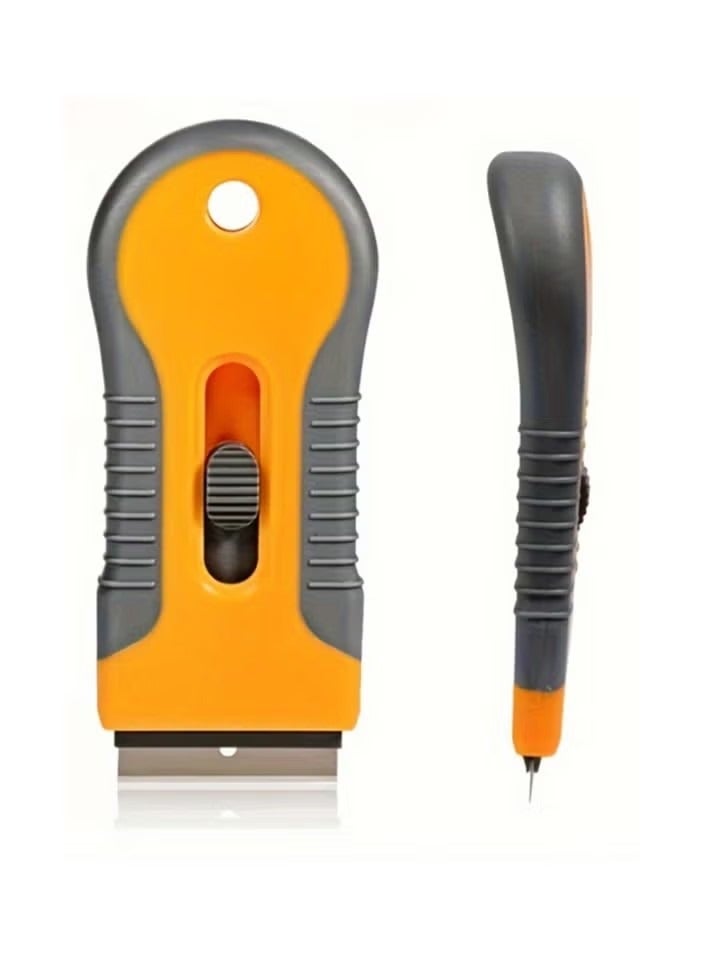 2 PCS Cleaning scraper: Multi-Surface Cleaning Tool for Glass, Ceramic Cooktops, Ovens, Glass Top Stoves and  Removes Burned-On Food, Tough Stains, Dirt, Stickers, and Paint（10 Extra Blades） - Image 4