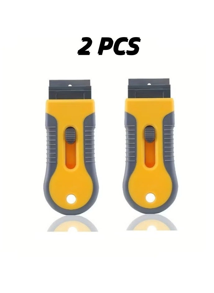 2 PCS Cleaning scraper: Multi-Surface Cleaning Tool for Glass, Ceramic Cooktops, Ovens, Glass Top Stoves and  Removes Burned-On Food, Tough Stains, Dirt, Stickers, and Paint（10 Extra Blades） - Image 1