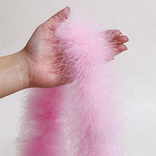 Holmgren Pink Marabou Feather Boas - 2 Pcs 25g 2 Yards Feathers Boa for Women, DIY Clothing, Kids Party Dress Up, Home Wedding Decor (Pink) - Image 3