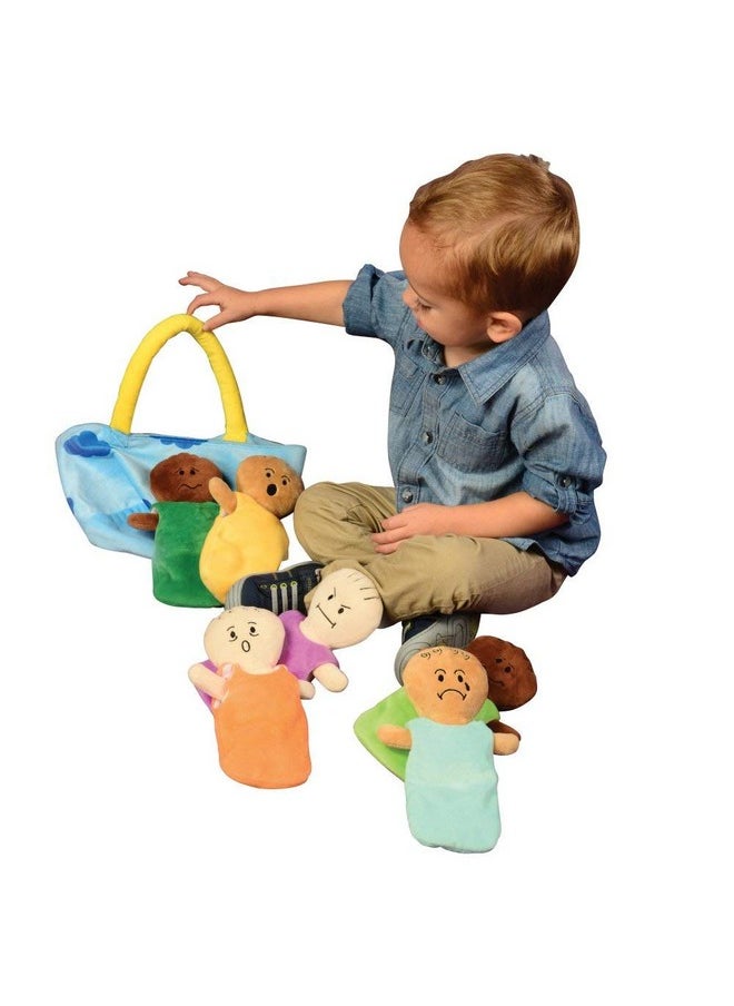 Constructive Playthings 6-Piece Expression Plush Baby Dolls Set For Social Emotional Learning, Plush Multicultural Sensory Cloth Babies Toy Set, Multicolor  - Image 3