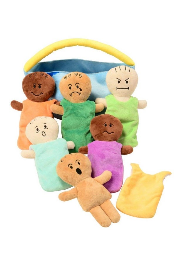Constructive Playthings 6-Piece Expression Plush Baby Dolls Set For Social Emotional Learning, Plush Multicultural Sensory Cloth Babies Toy Set, Multicolor  - Image 2