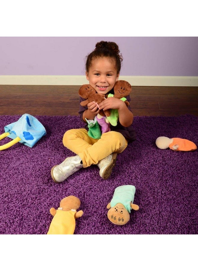 Constructive Playthings 6-Piece Expression Plush Baby Dolls Set For Social Emotional Learning, Plush Multicultural Sensory Cloth Babies Toy Set, Multicolor  - Image 5