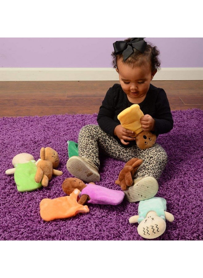 Constructive Playthings 6-Piece Expression Plush Baby Dolls Set For Social Emotional Learning, Plush Multicultural Sensory Cloth Babies Toy Set, Multicolor  - Image 4