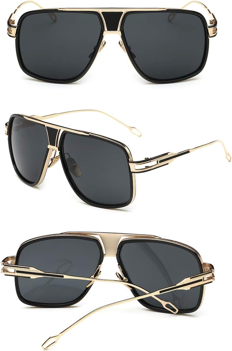 GOBIGER Aviator Sunglasses for Men 100% UV Protection Goggle Alloy Frame with Case - Image 2