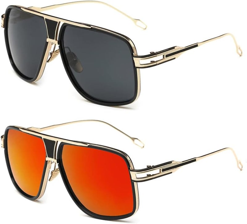 GOBIGER Aviator Sunglasses for Men 100% UV Protection Goggle Alloy Frame with Case - Image 1