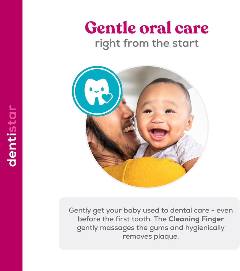 dentistar Dental Care Finger Baby Toothbrush Soft Teeth and Gum Cleaning for Babies 012 Months Reusable Teething Wipes Antibacterial Oral Care BPA Free Made in Germany - Image 3