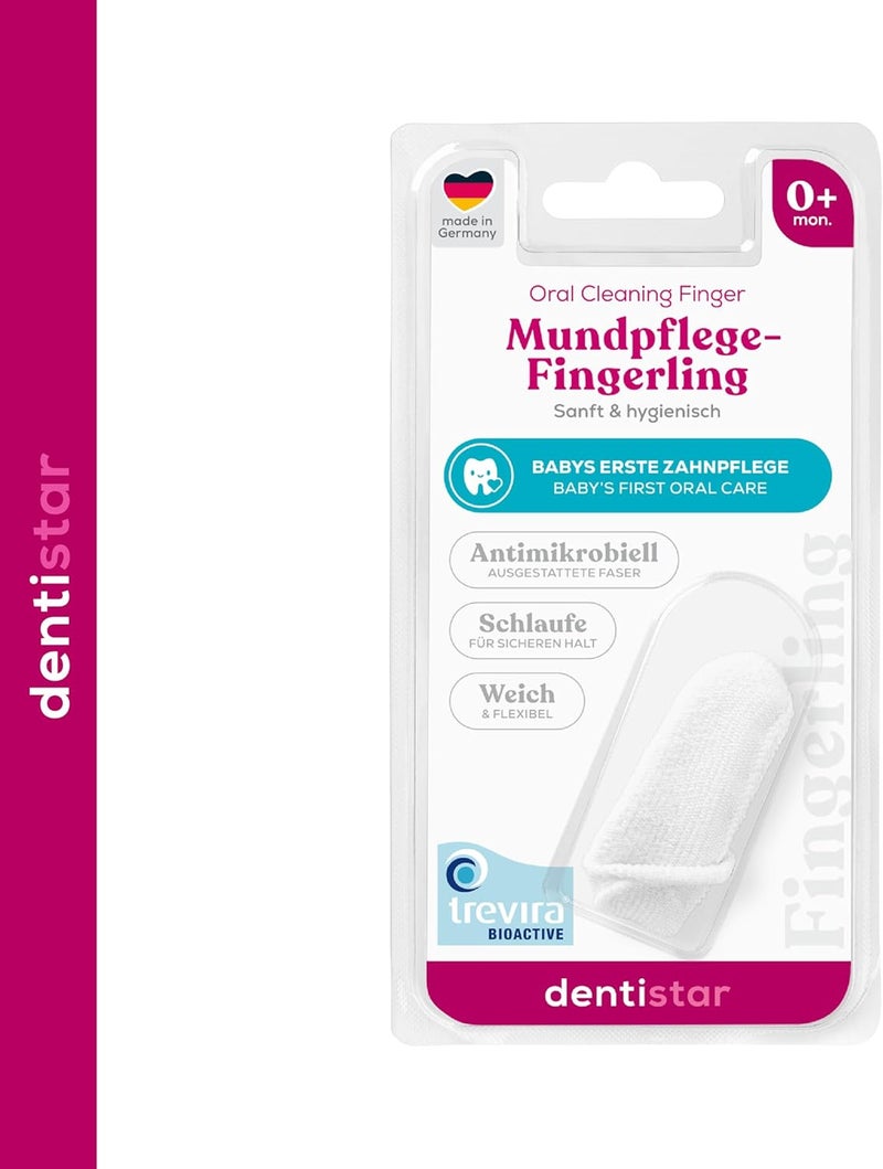 dentistar Dental Care Finger Baby Toothbrush Soft Teeth and Gum Cleaning for Babies 012 Months Reusable Teething Wipes Antibacterial Oral Care BPA Free Made in Germany - Image 4