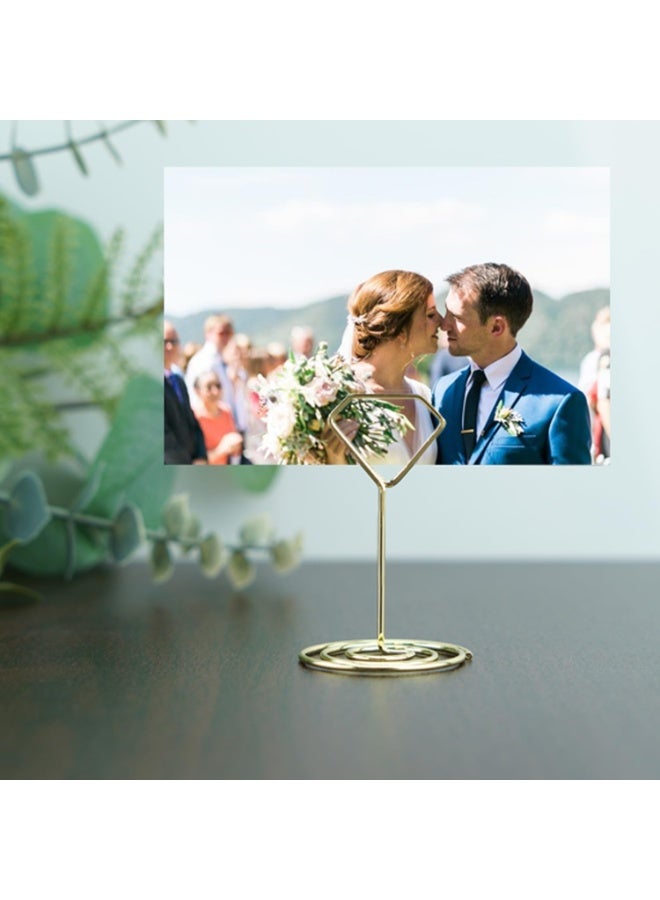 20 قطعة حاملي أرقام الطاولات، حاملي بطاقات المكان الأنيقة، حاملي الصور للطاولات، حاملي البطاقات الصغيرة لأرقام الطاولات، حاملي البطاقات للصور كقطع مركزية للطاولات، لحفل الزفاف، حفل الاستقبال، حفل العروس، عيد الميلاد (ذهبي) - Image 5