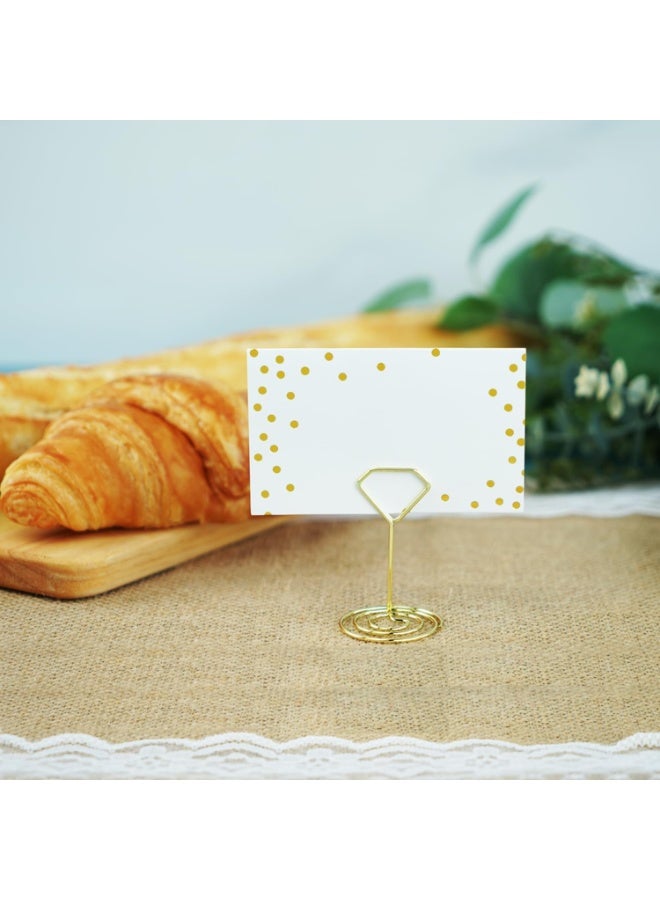 20 قطعة حاملي أرقام الطاولات، حاملي بطاقات المكان الأنيقة، حاملي الصور للطاولات، حاملي البطاقات الصغيرة لأرقام الطاولات، حاملي البطاقات للصور كقطع مركزية للطاولات، لحفل الزفاف، حفل الاستقبال، حفل العروس، عيد الميلاد (ذهبي) - Image 4