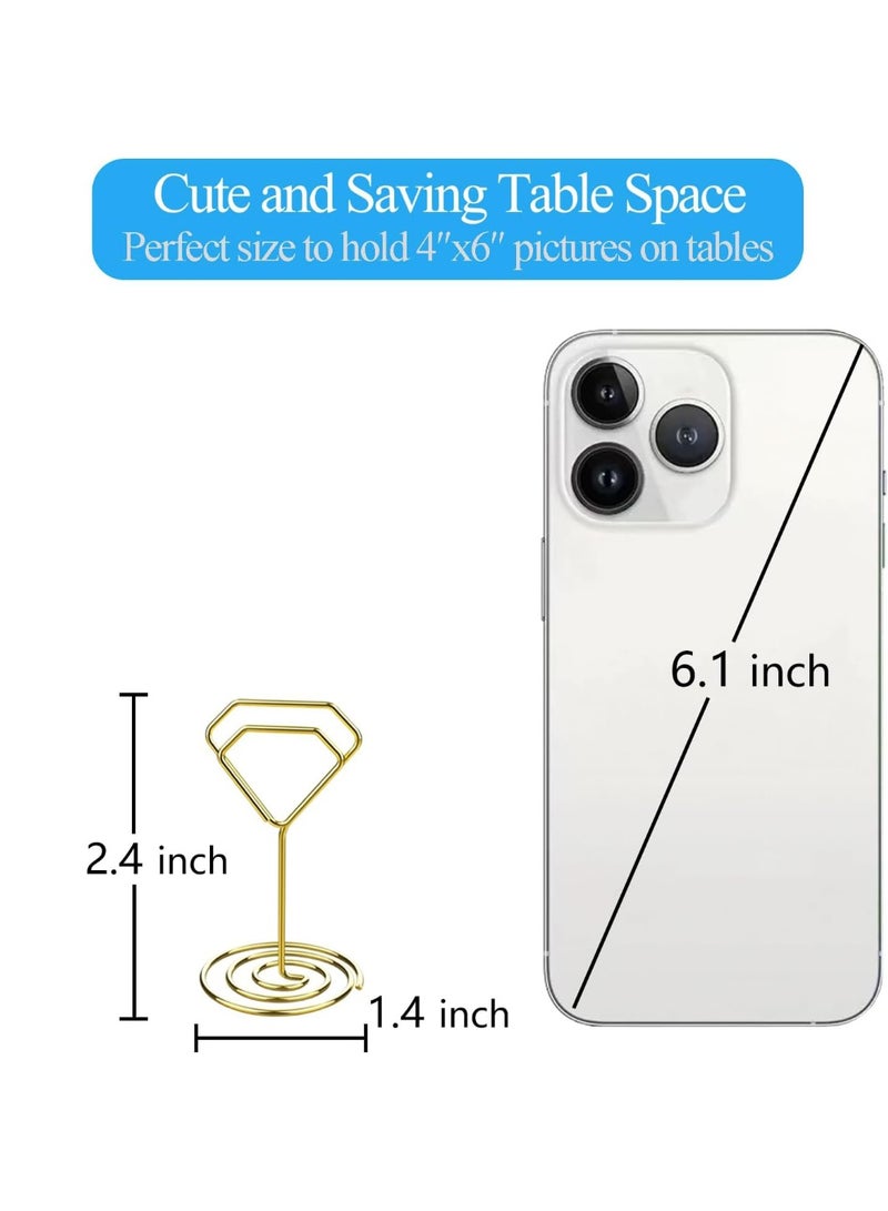 20 قطعة حاملي أرقام الطاولات، حاملي بطاقات المكان الأنيقة، حاملي الصور للطاولات، حاملي البطاقات الصغيرة لأرقام الطاولات، حاملي البطاقات للصور كقطع مركزية للطاولات، لحفل الزفاف، حفل الاستقبال، حفل العروس، عيد الميلاد (ذهبي) - Image 3