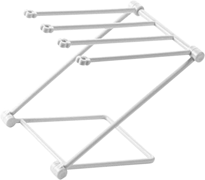 Focket Countertop Dishcloth Drying Rack 4 Arms Lightweight Space Saving Compact Dish Rag Cloth Holder Foldable for Kitchen Light Grey - Image 1