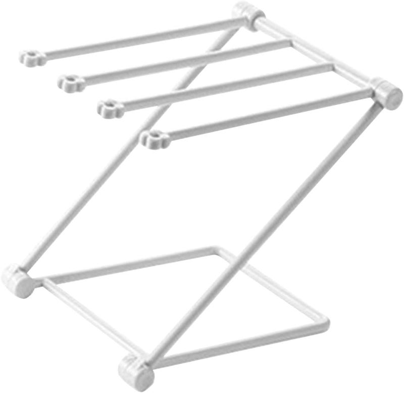 Focket Countertop Dishcloth Drying Rack 4 Arms Lightweight Space Saving Compact Dish Rag Cloth Holder Foldable for Kitchen Light Grey - Image 4