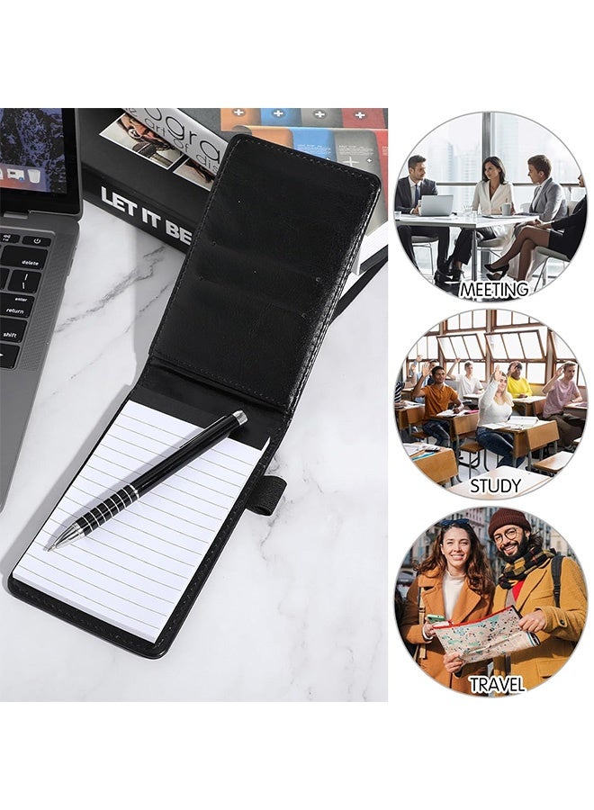 Quantum Small Notepads Holder Set, Pocket Notebook with pen, Mini Pocket Notebook for Meetings Daily Records (Black) - Image 4