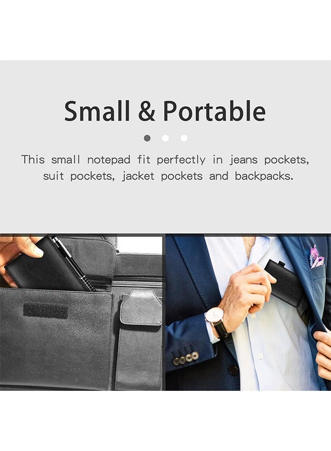 Quantum Small Notepads Holder Set, Pocket Notebook with pen, Mini Pocket Notebook for Meetings Daily Records (Black) - Image 5