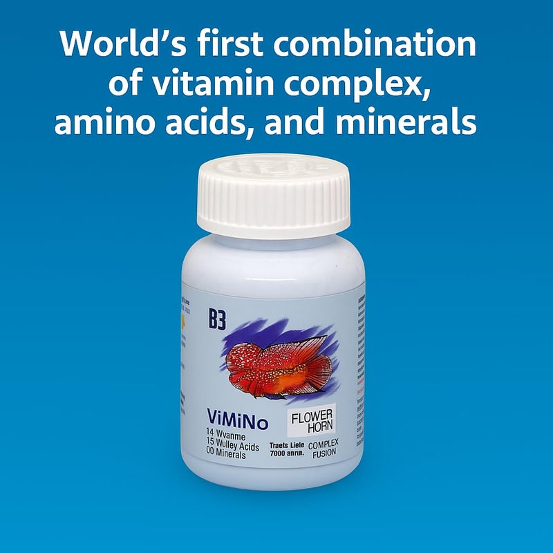 VAYINATO Billion Bacteria ViMiNo 140ml | Vitamin Complex | 14 Vitamins, 18 Amino Acids, 9 Minerals | Curcumin Infused | Treats 7000 litres (for Flowerhorn) - Image 4