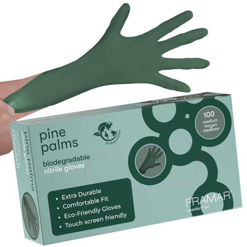 FRAMAR Green Gloves Disposable Latex Free Heavy Duty Nitrile Gloves Medium Disposable For Hair Dye Cooking Glove Medium Nitrile Tattoo Glove Guantes Desechables Biodegradable 100