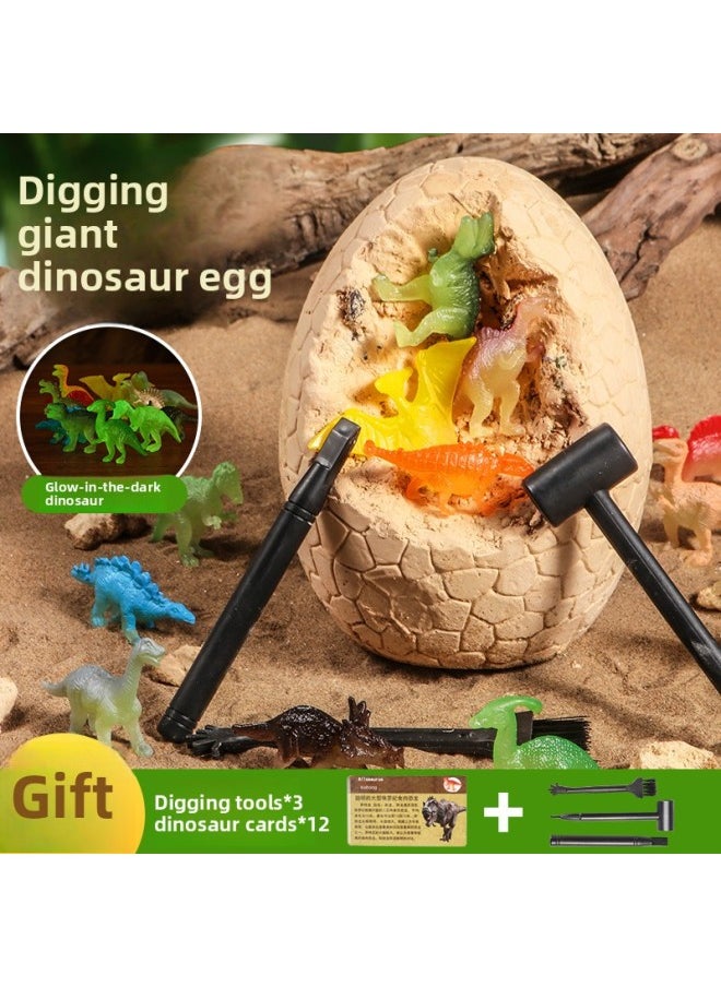 Dinosaur Fossil Archaeological Digger Toy Blind Box Tyrannosaurus Digger Gem Boys And Girls Educational Toys-Color:[Upgrade Luminous Version] Archaeological Dinosaur Egg