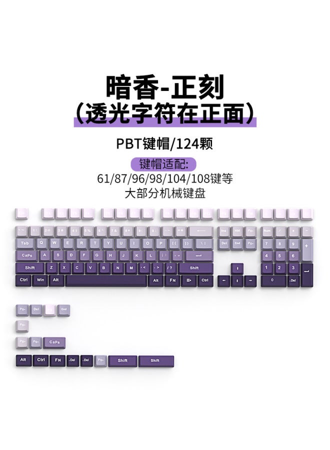 Forerunner Gradient Pbt Theme Key Cap Mechanical Keyboard Light Transmission Sublimation Personality 87 Side Engraved Personality Universal
