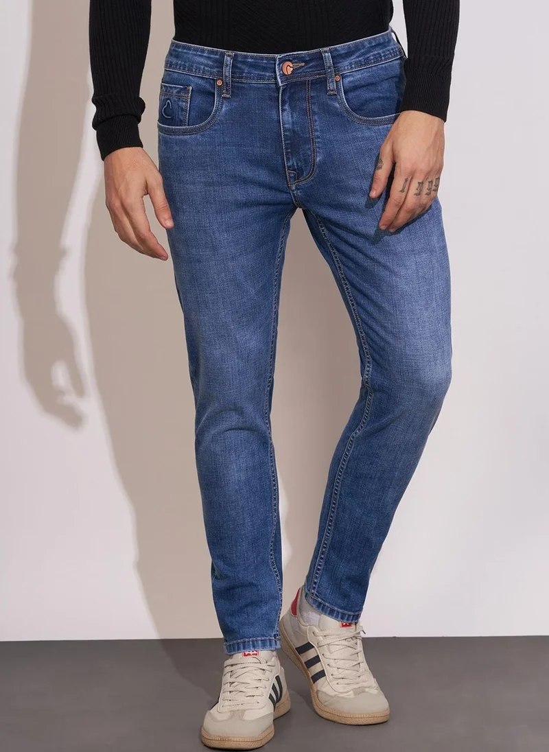 Men Regular Fit Mid-Rise Light Fade Jeans