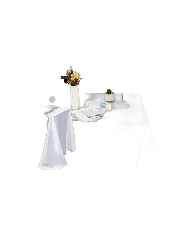 Oil-Proof White Table Cloth 1.45x1.8m Tablecloth - Stain Resistant Washable Table Cover Fabric for Weddings, Catering & Home | Premium Table Stretch for Buffet & Dinner Parties & 108x57 inch rectangular table cloth white tablecloth suitable for Christmas party or even long table restaurant banquet decoration,whole sheet Bundle - Image 1