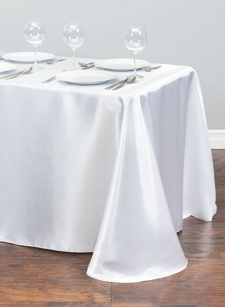 Oil-Proof White Table Cloth 1.45x1.8m Tablecloth - Stain Resistant Washable Table Cover Fabric for Weddings, Catering & Home | Premium Table Stretch for Buffet & Dinner Parties & 108x57 inch rectangular table cloth white tablecloth suitable for Christmas party or even long table restaurant banquet decoration,whole sheet Bundle - Image 2