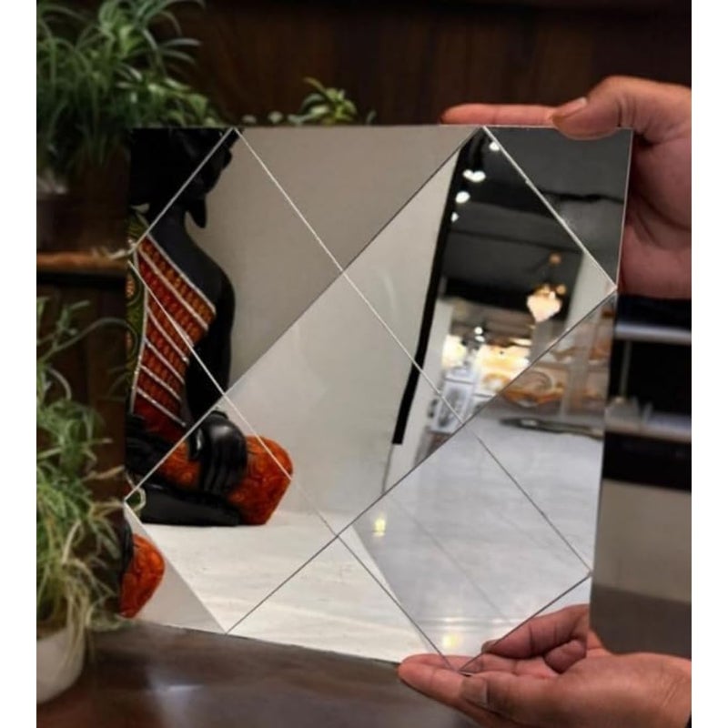 AMC Acrylic Mosaic Silver Tile Self-Adhesive Waterproof Size (12x12 Inch) Pack of 10 - Image 1