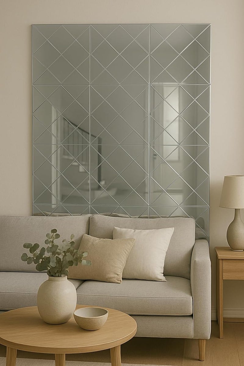 AMC Acrylic Mosaic Silver Tile Self-Adhesive Waterproof Size (12x12 Inch) Pack of 10 - Image 3