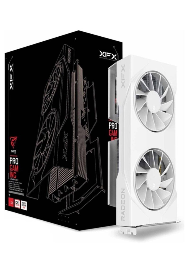 XFX - Swift AMD Radeon RX 9060 XT OC Gaming Edition Graphics, 8GB GDDR6 128-Bit Memory, 3320 MHz Boost Speeds, 2048 Stream Processors, 20 Gbps Memory Clock, White | RX-96TSW8GWQ - Image 1