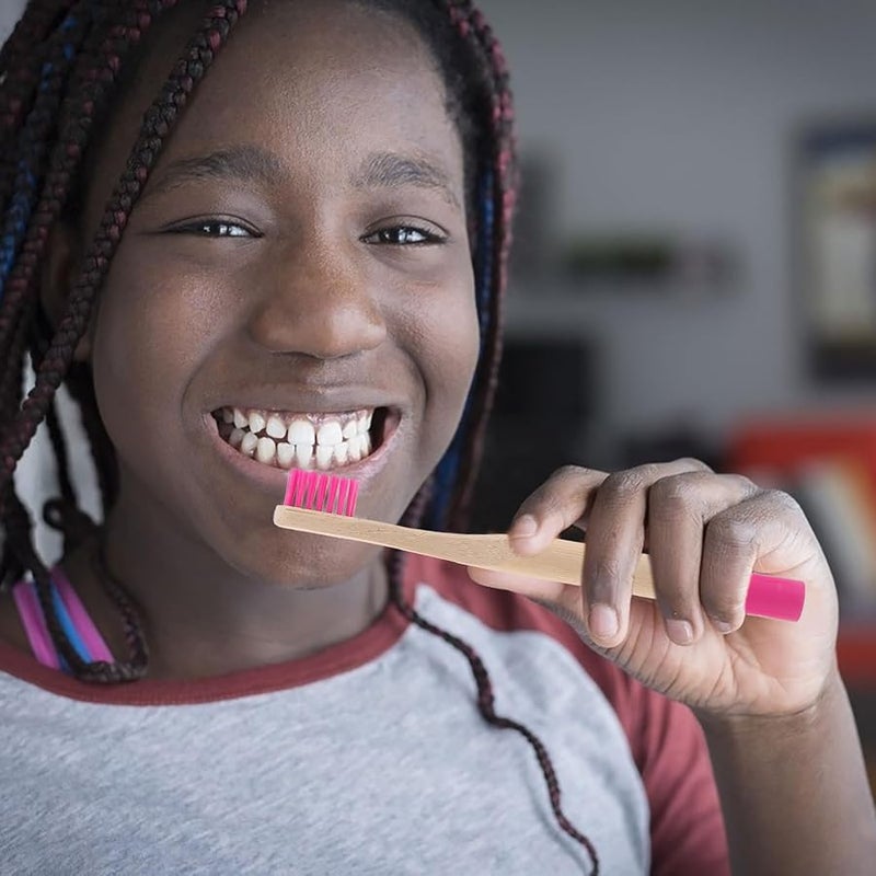 5Pcs Charcoal Soft Bristles Toothbrushes With Round Wooden Handles For Travel - Image 4