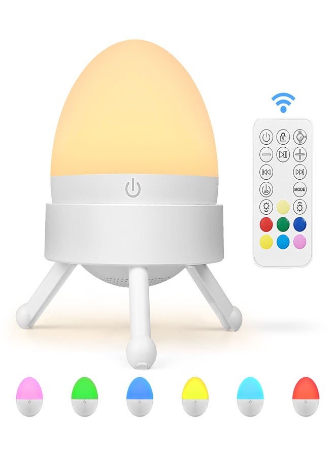 Night Light for Kids, Baby Night Light with 7 Colors Changing Mode u0026 Stepless Dimming, Nursery Night Light BPA Free,Rechargeable Egg Night Light for Breastfeeding 1h Timer u0026 Touch Control - Image 1