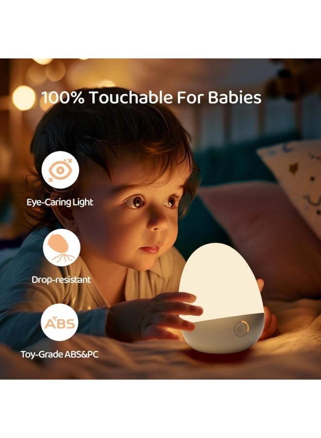 Night Light for Kids, Baby Night Light with 7 Colors Changing Mode u0026 Stepless Dimming, Nursery Night Light BPA Free,Rechargeable Egg Night Light for Breastfeeding 1h Timer u0026 Touch Control - Image 5