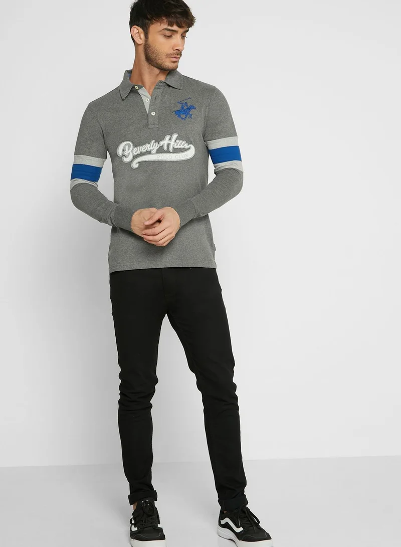 بيفرلي هيلز بولو كلوب تيشيرت بولو مزين بخطوط