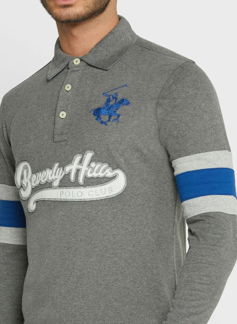 بيفرلي هيلز بولو كلوب تيشيرت بولو مزين بخطوط