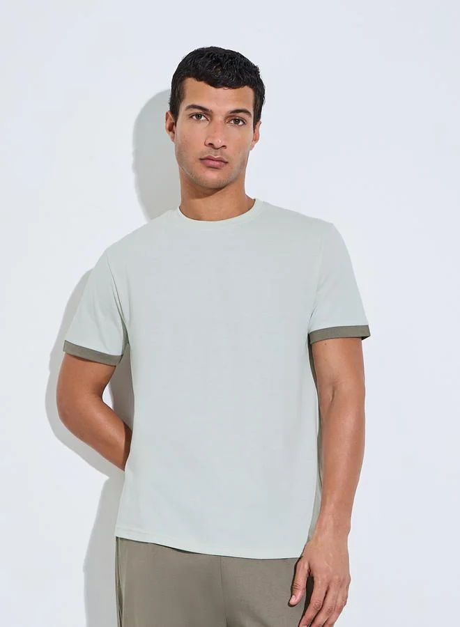 ستايلي Olive Short Sleeves T-Shirt and Pants Relaxed Fit Pyjama Set