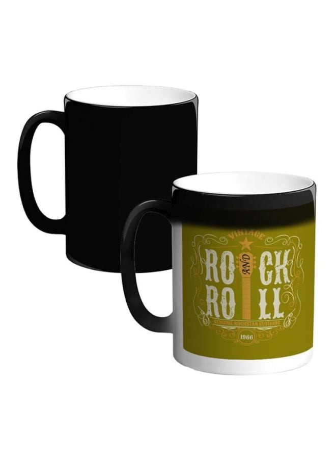 RYN Rock And Roll Printed Magic Coffee Mug White/Green 12ounce