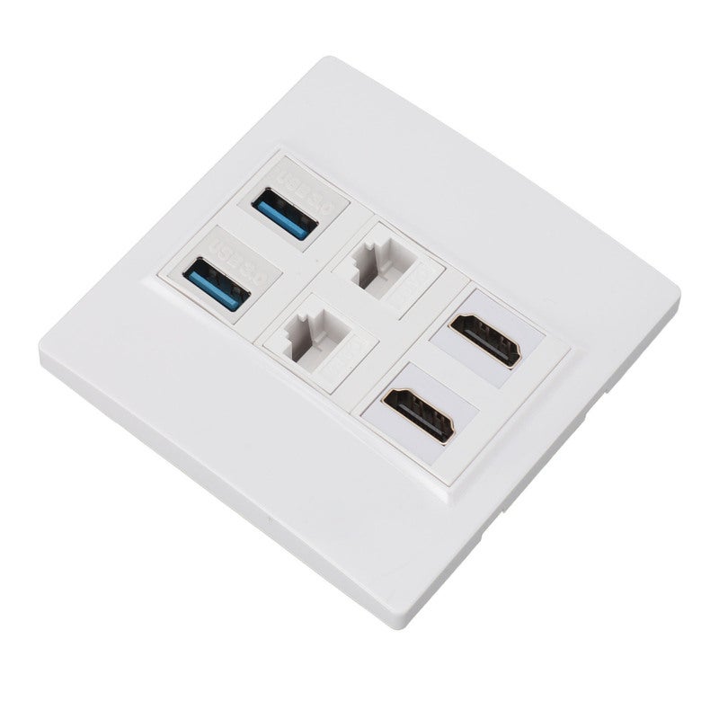 اتش دي ام اي HD Multimedia Interface USB3.0 RJ45 Wall Plate - CAT6 Compatible with Fast Transfer Speed for Computers TVs Projectors - Image 2