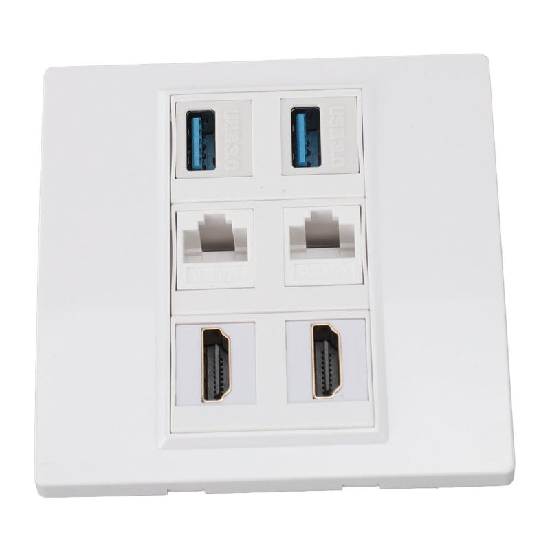 اتش دي ام اي HD Multimedia Interface USB3.0 RJ45 Wall Plate - CAT6 Compatible with Fast Transfer Speed for Computers TVs Projectors - Image 3