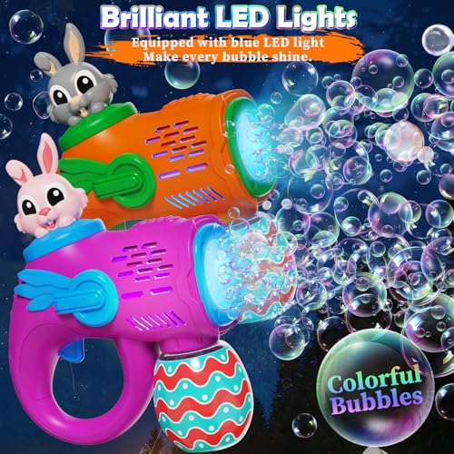 Weilim Kids Bubble Gun Toys 2 Pack Bunny Bubble Blowers with 10 Bubble Solution Refills Automatic Bubble Machine for Toddlers Age 3 Outdoor Party Easter Gifts for Boys Girls - Image 5