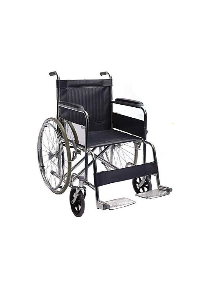 Generic Wheelchairs Stainless Steel Wheelchair Leather Folding - Image 2