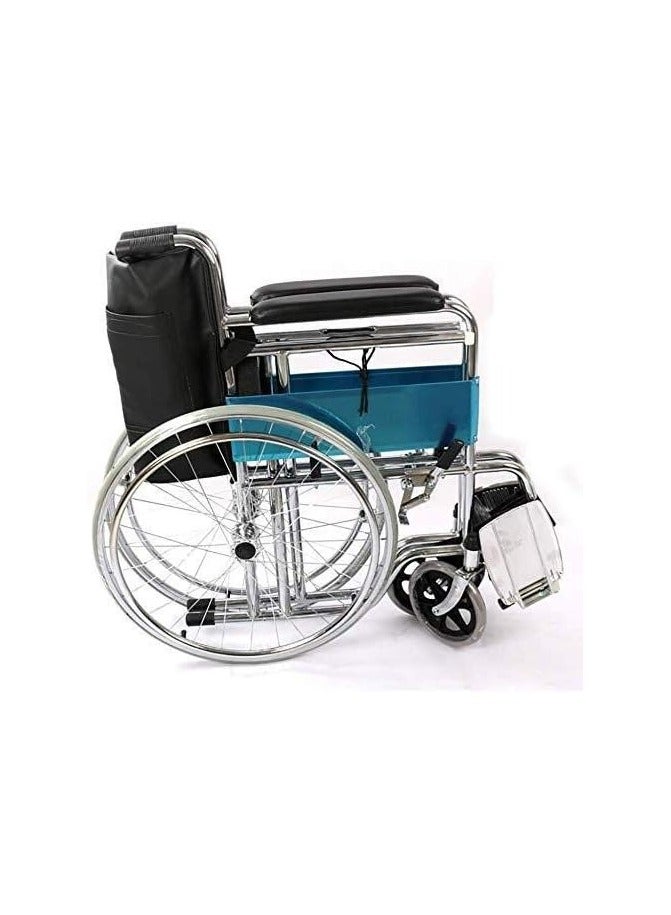 Generic Wheelchairs Stainless Steel Wheelchair Leather Folding - Image 3